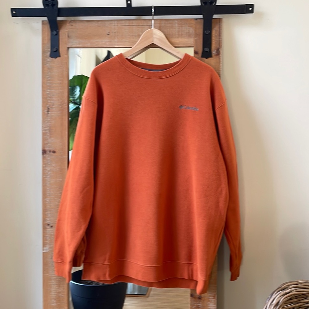 Columbia Orange Crewneck Fleece Sweatshirt Size XL